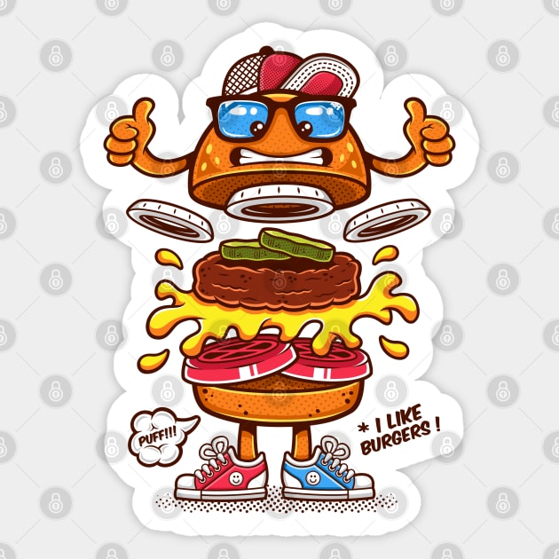 Cool Burger Sticker by Squinked